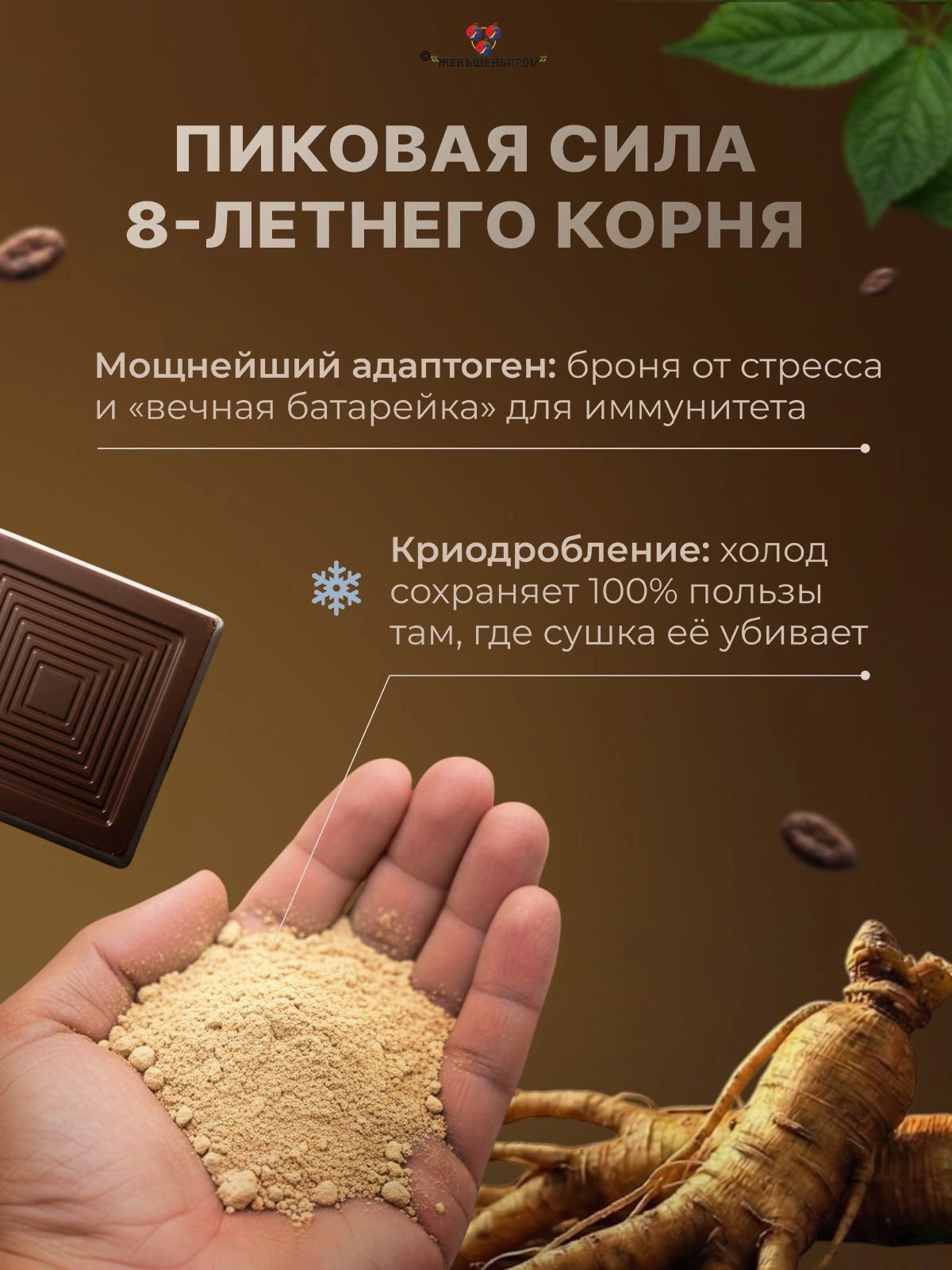Чёрный квадрат БЕЛОГО ИМПЕРАТОРА, 50 г шоколад с женьшенем Чёрный квадрат БЕЛОГО ИМПЕРАТОРА, 50 г шоколад с женьшенем